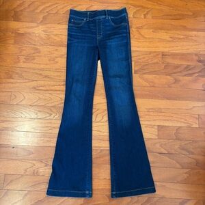 SPANX Pull on flare jeans in dark denim size S